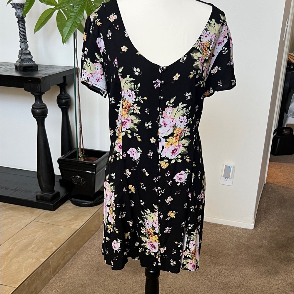Floral Black Dress
